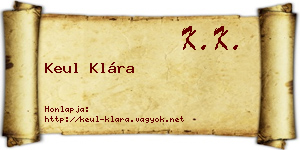 Keul Klára névjegykártya
